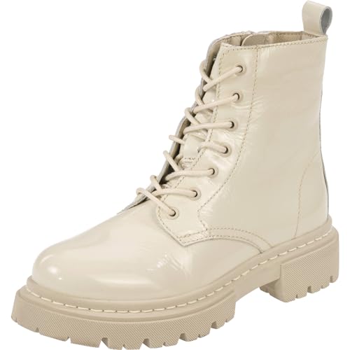 Palado Damen Stiefeletten Kea - Winterstiefel mit Reißverschluss - hochwertige Stiefel aus feinstem Echtleder - Bequeme Winterschuhe für Frauen White/White UK7 - EU40 von Palado