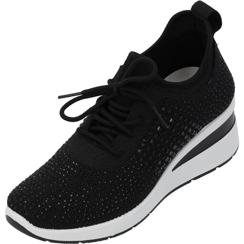 Palado Damen Sneaker Anid - atmungsaktive Schuhe für Frauen - Bequeme Low Top Sportschuhe Schwarz UK6 - EU39 von Palado