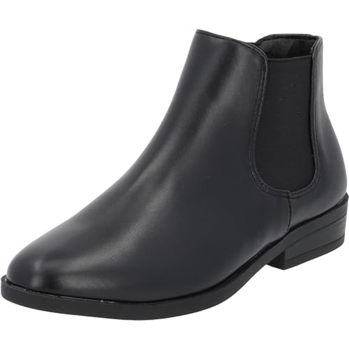 Palado Chelsea Boots Damen Aruad - modische Stiefeletten für Frauen - elegante Winterschuhe - bequeme Stiefel mit Absatz Schwarz UK8 - EU41 von Palado