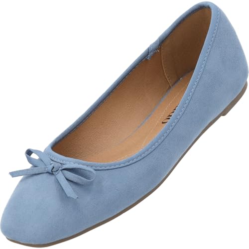 Palado Ballerina Damen Voso - bequeme Slippers - elegante Flats - ideal für Alltag und besondere Anlässe Hellblau UK5,5 - EU38 von Palado