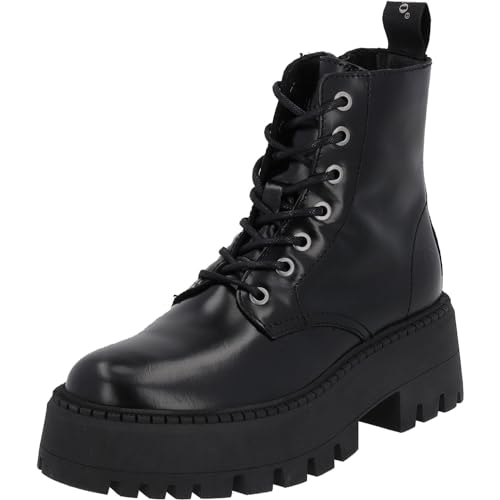 Palado Stiefeletten Damen Biak PL - bequeme Boots Made in Portugal - leicht gefütterte Stiefel - modische Winterschuhe mit Plateau-Sohle Schwarz UK8 - EU41 von Palado