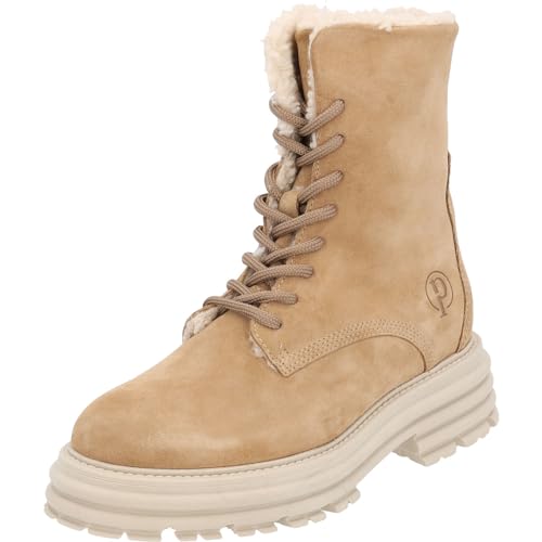 Palado Boots Damen Cabrera warm - gefütterte Stiefeletten für Frauen - elegante Schnürstiefeletten mit Absatz - modische Winterschuhe - bequeme Winterstiefel Beige UK3,5 - EU36 von Palado