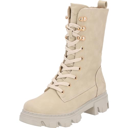 Palado Boots Damen Gavdos - Stiefeletten für Frauen - bequeme Winterschuhe mit Reißverschluss - modische Schnürstiefeletten - Winterstiefel mit Blockabsatz Beige UK4,5 - EU37 von Palado