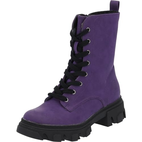 Palado Boots Damen Lefkada - Stiefeletten für Frauen - bequeme Winterschuhe mit Reißverschluss - modische Schnürstiefeletten - Winterstiefel mit Blockabsatz Violett (Lilac) UK4,5 - EU37 von Palado