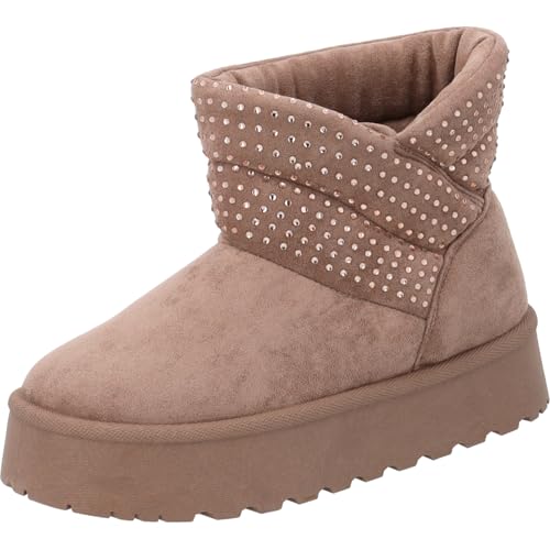 Palado Boots Damen Meldanna by Sila Sahin - modische Ankle-Boots - warm gefütterte Stiefeletten - elegante Stiefel Sand UK8 - EU41 von Palado