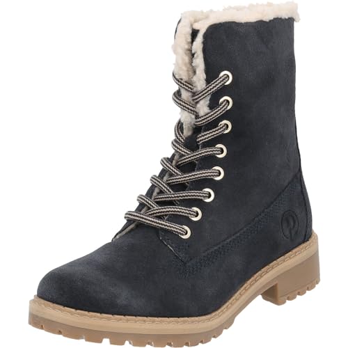 Palado Boots Damen Olib - gefütterte Winterschuhe - elegante Stiefeletten für Frauen - modische Winterstiefel - Schnürstiefeletten mit Absatz Blau UK3,5 - EU36 von Palado