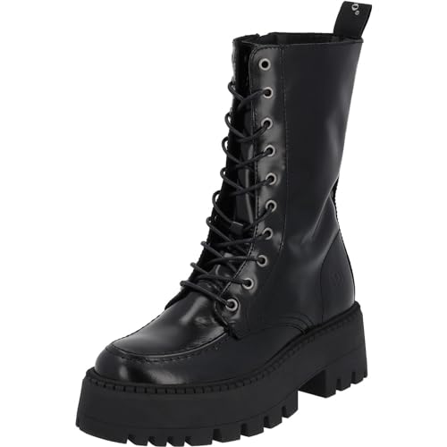 Palado Boots Damen Tilos - modische Winterstiefel - elegante Stiefeletten für Frauen - Winterschuhe aus feinstem Echtleder - bequeme Schnürstiefeletten mit Absatz Schwarz UK4,5 - EU37 von Palado