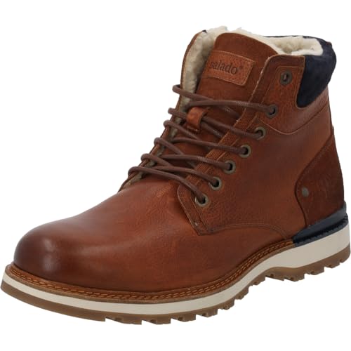 Palado Boots Herren Traqen – gefertigt aus robustem Rindsleder – Made in Portugal – warm gefüttert für kalte Tage – rutschfeste TPR-Sohle für sicheren Halt. Braun UK11,5 - EU46 von Palado