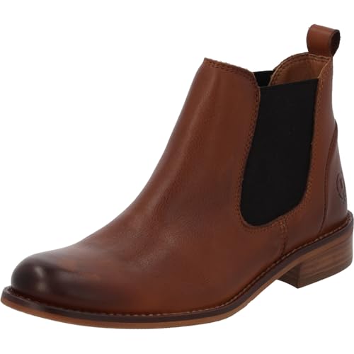 Palado Chelsea Boot Damen Tashre - gefertigt aus edlem Rindsleder - Made in Portugal - nicht gefüttert für leichtes Tragegefühl - elegantes Design für jeden Tag. Braun UK4,5 - EU37 von Palado
