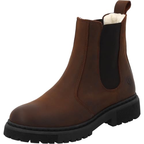 Palado Chelsea Boots Damen Alicudi – modische Boots Made in Portugal - bequeme & warme Winterschuhe - robuste Stiefeletten Braun UK5,5 - EU38 von Palado