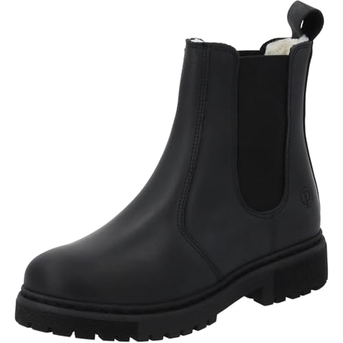 Palado Chelsea Boots Damen Alicudi – modische Boots Made in Portugal - bequeme & warme Winterschuhe - robuste Stiefeletten Schwarz Matt/Schwarz UK7 - EU40 von Palado