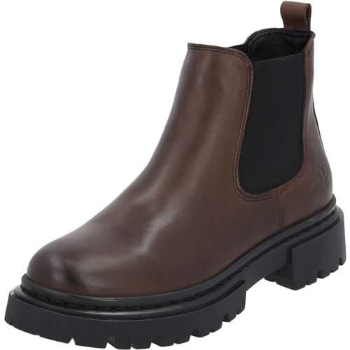 Palado Chelsea Boots Damen Arnu - modische Stiefeletten für Frauen - bequeme Winterschuhe - elegante Winterstiefel mit Absatz Braun UK5,5 - EU38 von Palado