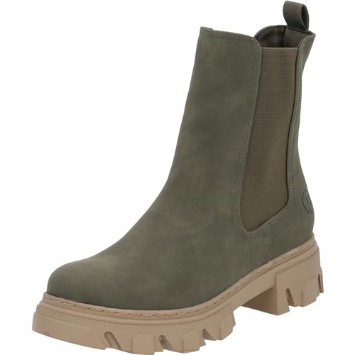 Palado Chelsea Boots Damen Caprera - moderne Kunstleder-Stiefeletten - leicht gefüttert für Herbst und Winter - mit robuster und rutschfester Profilsohle Grün UK4,5 - EU37 von Palado