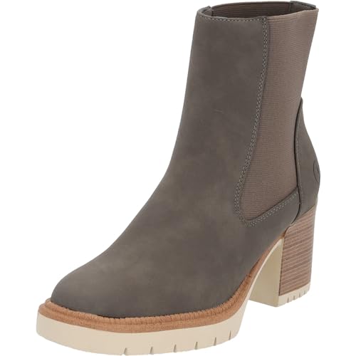 Palado Chelsea Boots Damen Chergui - modische Stiefeletten - elegante Winterschuhe für Frauen - bequeme Stiefel mit Blockabsatz - high heels WInterstiefel Grau UK4,5 - EU37 von Palado