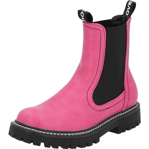 Palado Chelsea Boots Damen Dedej - bequeme Boots - leicht gefütterte Stiefel für Herbst & Winter - modische Stiefeletten Pink UK3,5 - EU36 von Palado