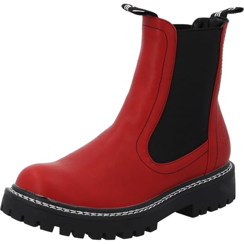 Palado Chelsea Boots Damen Dedej - bequeme Boots - leicht gefütterte Stiefel für Herbst & Winter - modische Stiefeletten Rot UK8 - EU41 von Palado