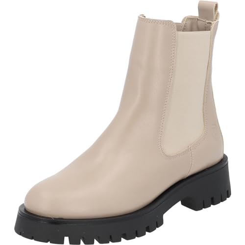 Palado Chelsea Boots Damen Fastra - gefütterte Stiefeletten für Frauen - bequeme Winterschuhe aus feinstem Echtleder - elegante Winterstiefel mit Absatz Beige UK8 - EU41 von Palado