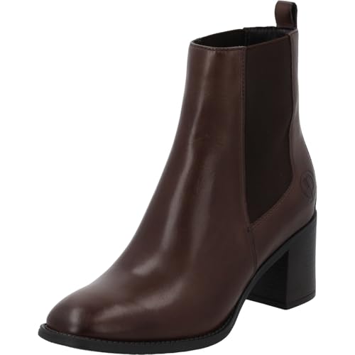 Palado Chelsea Boots Damen Kealee – elegante Stiefeletten aus Schafsleder – leicht gefütterte Boots – moderne Stiefel mit Absatz Dunkelbraun UK7 - EU40 von Palado