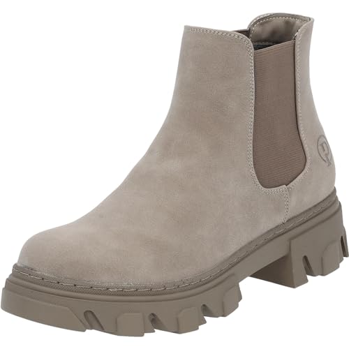 Palado Chelsea Boots Damen Lapingi - modische Stiefeletten für Frauen - bequeme Winterschuhe - elegante Winterstiefel mit Absatz Beige UK3,5 - EU36 von Palado