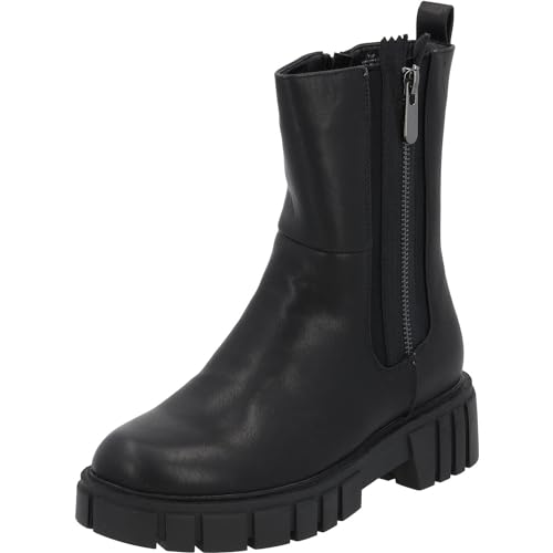 Palado Chelsea Boots Damen Laxkal - Stiefeletten für Frauen - bequeme Winterschuhe aus Echtleder - elegante Winterstiefel mit Absatz Schwarz UK5,5 - EU38 von Palado