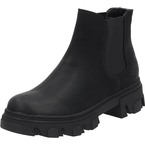 Palado Chelsea Boots Damen Paros - modische Stiefeletten - leicht gefütterte Boots - elegante Stiefel Schwarz UK6 - EU39 von Palado