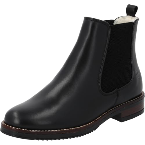 Palado Chelsea Boots Damen Patmos Warm – bequeme Stiefeletten Made in Portugal - warm gefütterte Stiefel - elegante Boots Schwarz Lack UK5,5 - EU38 von Palado