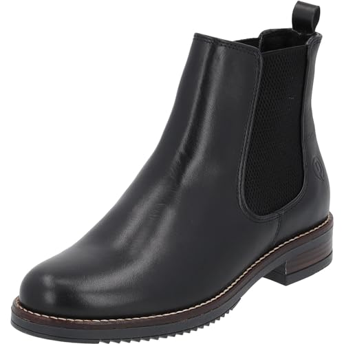 Palado Chelsea Boots Damen Patmos - modische Stiefeletten für Frauen - Winterschuhe aus feinstem Echtleder - Elegante Winterstiefel mit Absatz Schwarz UK3,5 - EU36 von Palado