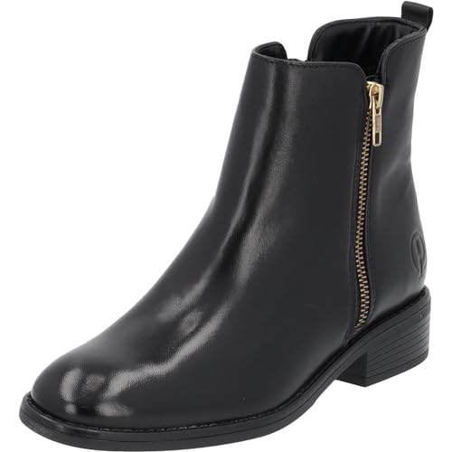 Palado Chelsea Boots Damen Stromboli - modische Stiefeletten für Frauen mit Reißverschluss - elegante Winterschuhe - bequeme Stiefel mit Absatz Schwarz UK5,5 - EU38 von Palado