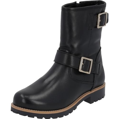 Palado Chelsea Boots Damen Susac - modische Stiefeletten für Frauen mit Reißverschluss - Winterschuhe aus feinstem Echtleder mit 2 Riemen - bequeme Stiefel mit Absatz Schwarz UK5,5 - EU38 von Palado