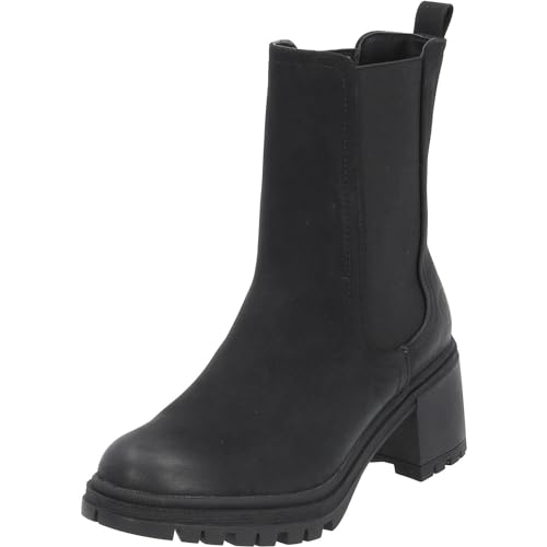 Palado Chelsea Boots Damen Thasos - modische Stiefeletten - elegante Winterschuhe für Frauen - bequeme Stiefel mit Blockabsatz black UK5,5 - EU38 von Palado