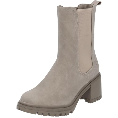 Palado Chelsea Boots Damen Thasos - modische Stiefeletten - elegante Winterschuhe für Frauen - bequeme Stiefel mit Blockabsatz grey UK6 - EU39 von Palado