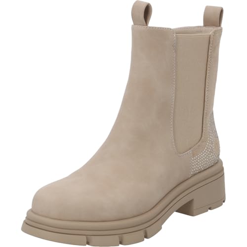 Palado Chelsea Boots Damen Vulmer - elegante & robuste Herbst-Stiefeletten aus hochwertigem Lederersatz mit rutschfester Sohle - modische Ankle Boots für Frauen Beige UK6 - EU39 von Palado