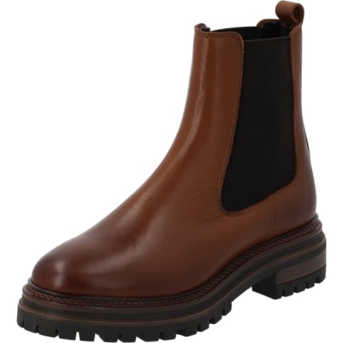 Palado Chelsea Boots Damen Zhito - gefertigt aus edlem Rindsleder - Made in Portugal - leicht gefüttert - rutschfeste TPR-Sohle - ideal für Herbst und Winter. Braun UK3,5 - EU36 von Palado