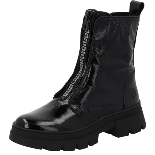 Palado Stiefeletten Damen Lazgar by Sila Sahin – bequeme Boots Made in Portugal - leicht gefütterte Stiefel - modische Winterschuhe Schwarz Lack UK7 - EU40 von Palado