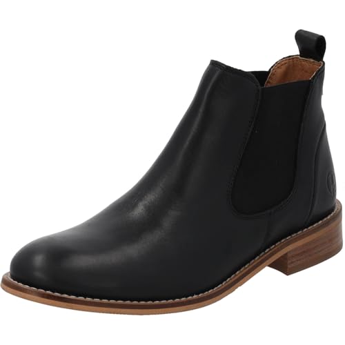 Palado Chelsea Boot Damen Tashre - gefertigt aus edlem Rindsleder - Made in Portugal - nicht gefüttert für leichtes Tragegefühl - elegantes Design für jeden Tag. Schwarz UK5,5 - EU38 von Palado