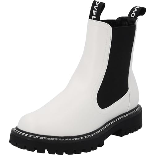 Palado Chelsea Boots Damen Dedej - bequeme Boots - leicht gefütterte Stiefel für Herbst & Winter - modische Stiefeletten Weiß UK7 - EU40 von Palado