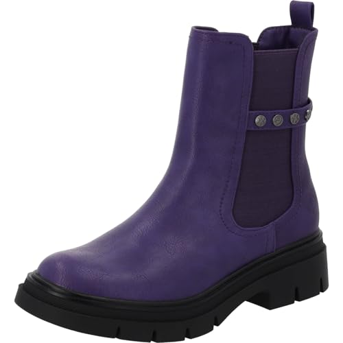 Palado Chelsea Boots Damen Trinda by Sila Sahin – stilvolle Stiefeletten aus hochwertigem Material – leicht gefüttert, modern und bequem für Herbst & Winter Lila UK6 - EU39 von Palado