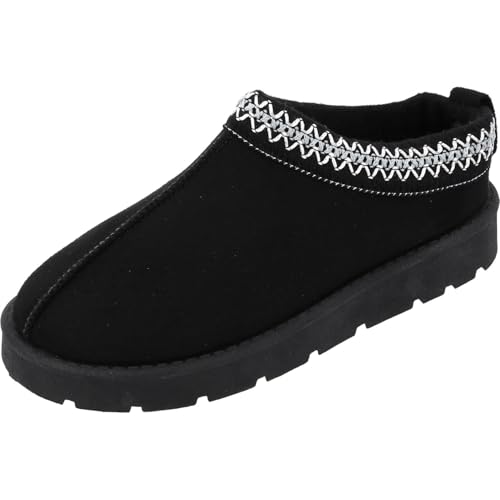 Palado Hausschuhe Damen Saiyumi by Sila Sahin - Kuschelige Pantoffeln - Warme Damenschuhe - Bequeme Slippers Schwarz UK7 - EU40 von Palado