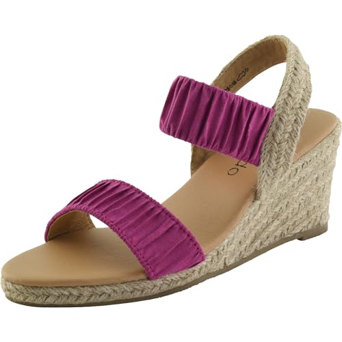 Palado Damen Keilsandale Tristra - Elegante Sling Back Wedges für Frauen - Bequeme Open Toe Schuhe - modische Espadrilles mit Absatz - Heels Plateau Rosa 37 EU von Palado