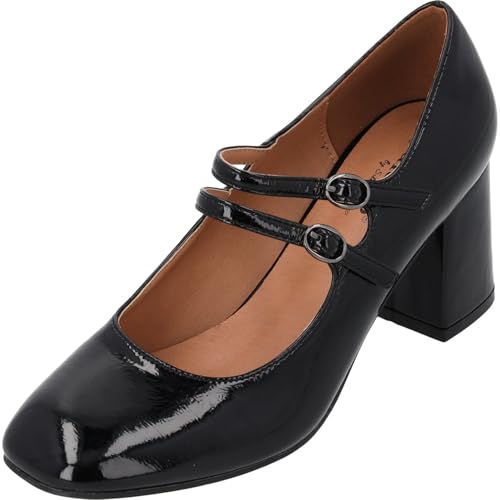 Palado Damen Pumps Loriya by Sila Sahin - Moderne Absatzschuhe für Frauen - glamouröse Damenschuhe mit Absatz Schwarz Lack UK4,5 - EU37 von Palado