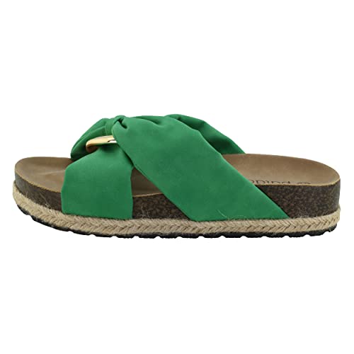 Palado Damen Sandalen Bandi - elegante sling back Wedges für Frauen - bequeme Open Schuhe - modische Espadrilles mit eleganter Schnalle Green 36 EU von Palado