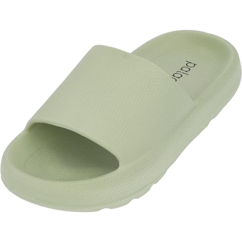 Palado Badeschuhe Damen Tabbris - modische Sandalen - bequeme Pantoletten für Spa, Strand oder Zuhause lime UK7 - EU40 von Palado