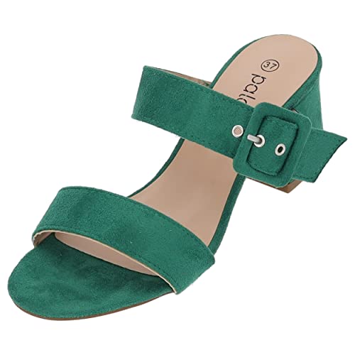 Palado Damen Sandaletten Celsa - Bequeme high Heels - modische Sandalen mit Absatz - Elegante Schuhe mit verstellbaren Riemen für Frauen Green UK5,5 - EU38 von Palado