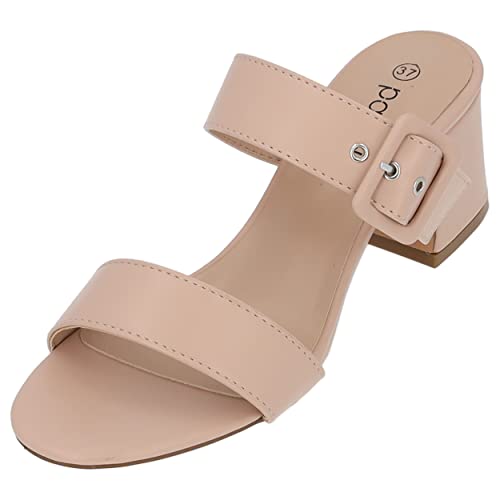 Palado Damen Sandaletten Celsa - bequeme high heels - modische Sandalen mit Absatz - elegante Schuhe mit verstellbaren Riemen für Frauen nude UK8 - EU41 von Palado