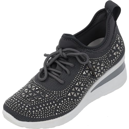 Palado Damen Sneaker Anid by Sila Sahin - Sportschuhe für Frauen - Bequeme Low Top Freizeitschuhe Grau UK6 - EU39 von Palado