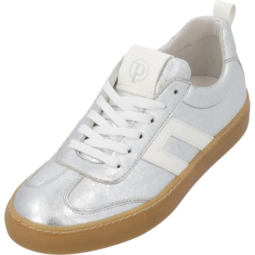 Palado Sneaker Damen Vebax -modische Turnschuhe aus Leder Made in Portugal - elegant und bequem - modernes und sportliches Design Silber UK4,5 - EU37 von Palado