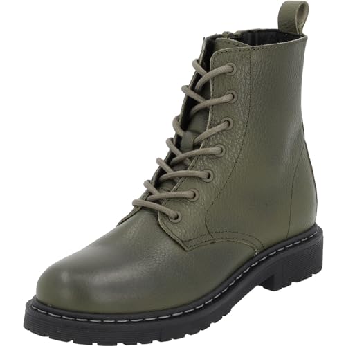 Palado Damen Stiefeletten Biak - Winterstiefel mit Reißverschluss - hochwertige Stiefel aus feinstem Echtleder - bequeme Winterschuhe für Frauen Grün (Olive Green) UK5,5 - EU38 von Palado