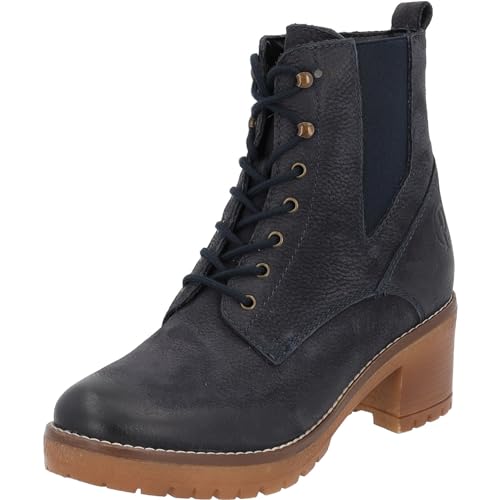 Palado Damen Stiefeletten Capraia - elegante ankle boots - hochwertige Winterschuhe aus feinstem Echtleder - bequeme Winterstiefel für Frauen - Schnürstiefeletten mit Blockabsatz Blau UK7 - EU40 von Palado