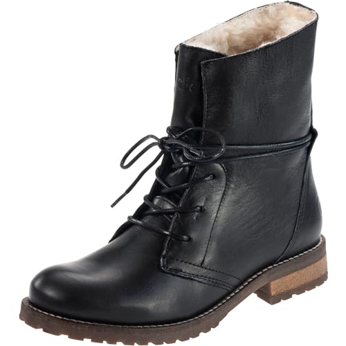 Palado Damen Stiefeletten Kasos - gefütterte Winterstiefel - hochwertige Stiefel aus feinstem Echtleder - bequeme Winterschuhe für Frauen Christieblack/Black UK5,5 - EU38 von Palado