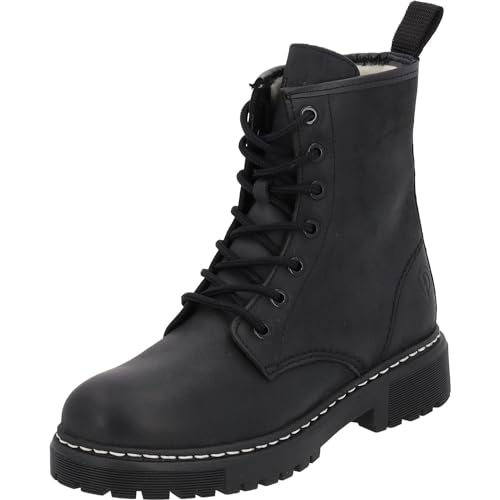 Palado Damen Stiefeletten Montecristo - Winterstiefel mit Reißverschluss - hochwertige Stiefel aus feinstem Echtleder - bequeme Winterschuhe für Frauen Schwarz Matt UK5,5 - EU38 von Palado